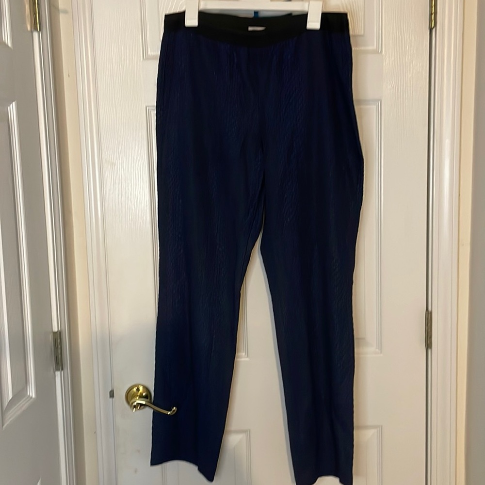 Elie Tahari Blue Textured Pants SZ 14
